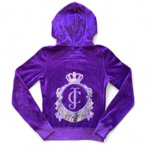 Juicy Couture Purple Rhinestone Zip Up Hoodie